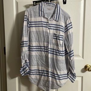 Women- Westport, long sleeve shirt with roll up sleeves, size: 2X, color: blue